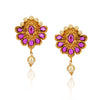 Chaitra Ruby Temple Stud Earrings