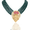 Gold Plated Sankranti Temple Onyx Kundan Necklace Set
