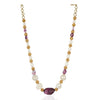 Gold Plated Tarana Ruby Jade String