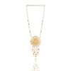 Gold Plated Sankranti Temple White Necklace Set
