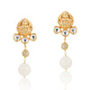 Gold Plated Sankranti Temple White Necklace Set