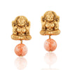 Gold Plated Sankranti Temple Pink Coral  Necklace Set