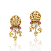 Gold Plated Sankranti Temple Ruby Necklace Set