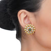 Gold Plated Sankrant Kundan Stud  Earrings