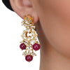 Gold Plated Sankrant Kundan Ruby Jade Necklace Set