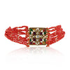 Gold Plated Pacchi Navrattan Coral Choker Set