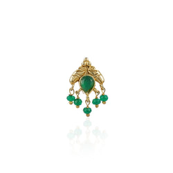 Gold Plated Green Onyx Nosepin
