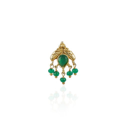 Gold Plated Green Onyx Nosepin