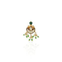 Gold Plated Kundan Pearl Nosepin