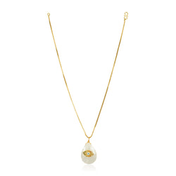 Grishma Gold Plated Evil Eye MOP Zircon Pendant Chain