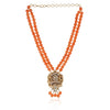 Gold Plated Valentine Carnelian Kundan Necklace Set