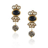 Gold Plated Taraash Black Kundan Necklace Set