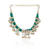 Gold Plated Valentine Kundan Green Necklace Set