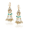 Gold Plated Valentine Kundan Green Necklace Set