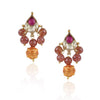 Gold Plated Valentine Kundan Gomed Necklace Set