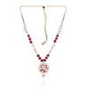 Gold Plated Valentine Ruby  Pearl Kundan Necklace Set