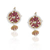 Gold Plated Valentine Ruby  Pearl Kundan Necklace Set