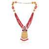 Gold Plated  Valentine Kundan Laxshmi  Coral Necklace Set