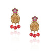 Gold Plated  Valentine Kundan Laxshmi  Coral Necklace Set