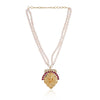 Gold Plated Valentine Ganesh Kundan Pearl Necklace Set