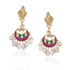 Gold Plated Valentine Ganesh Kundan Pearl Necklace Set