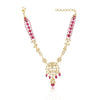 Gold Plated Sankrant Kundan Ruby Jade Necklace Set