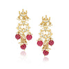 Gold Plated Sankrant Kundan Ruby Jade Necklace Set