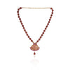 Gold Plated Taraash Ruby Sunstone Necklace Set