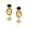 Gold Plated Taraash Peacock Blue Enamel Necklace Set
