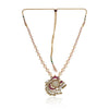 Gold Plated Valentine Fluorite Kundan Pendant Necklace Set