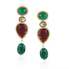 Gold Plated Taraash Tourmaline Necklace set