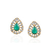 Gold Plated Taraash Green Onyx Necklace Set