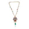 Gold Plated Valentine Green Red Kundan Necklace Set