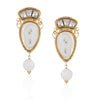 Gold Plated Taraash White Onyx Rose Necklace Set