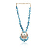 Gold Plated Valentine Blue Kundan Necklace Set