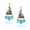 Gold Plated Valentine Blue Kundan Necklace Set