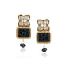 Gold Plated Taraash Black Kundan Choker Set