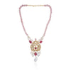 Gold Plated Valentine Pink Kundan Necklace Set