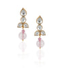 Gold Plated Valentine Pink Kundan Necklace Set