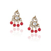 Gold Plated Valentine Coral Kundan Peacock Necklace Set