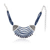 Silver Plated Valentine Kundan Blue Necklace Set