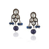 Silver Plated Valentine Kundan Blue Necklace Set