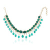 Gold Plated Valentine Kundan Green Onyx Necklace Set