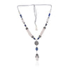 Silver Plated Valentine Victorian Pink Blue Lariat Necklace Set