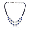 Silver Plated Valentine Blue Necklace Set
