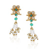 Gold Plated Valentine Zircon Green Onyx Necklace Set