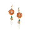 Gold Plated Valentine Kundan Orange Necklace Set