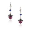 Silver Plated Valentine Blue Red Zircon Necklace Set