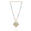 Gold Plated Valentine Turquoise Jadau Necklace Set