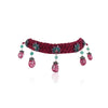 Silver Plated Valentine Tourmaline Zircon Choker Set
